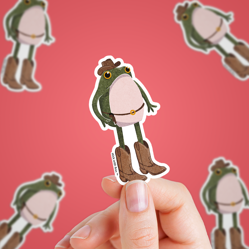 Cowboy Frogson Frog Sticker