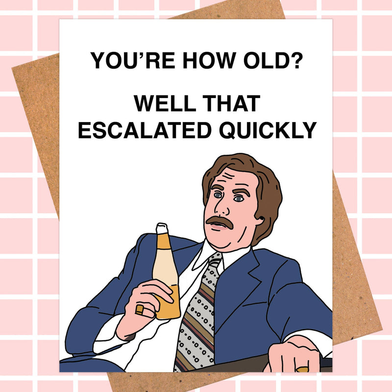 Ron Burgundy Birthday Card - Anchorman