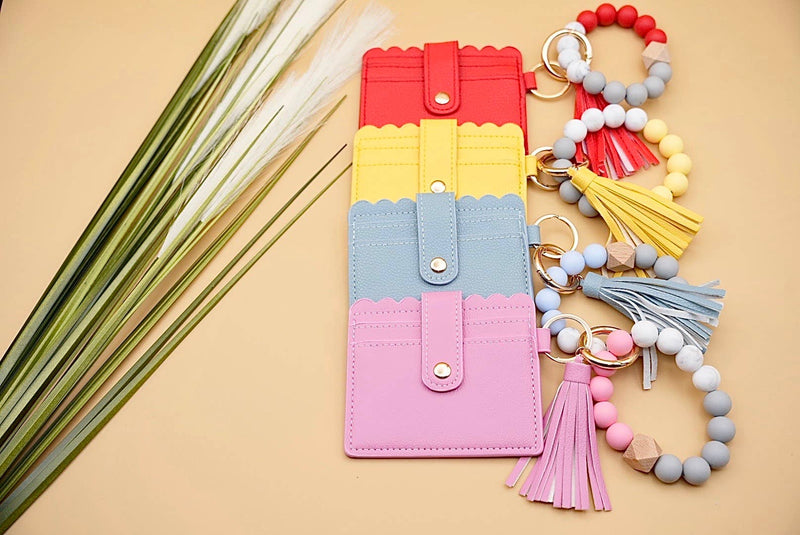 Leather Keychain Wallet with Wristlet