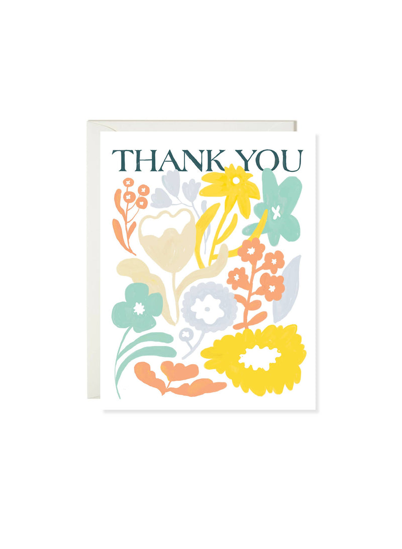 Folk Flower Thank You Card