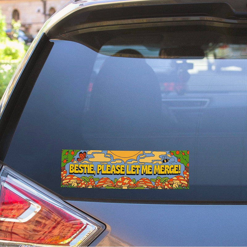 Bestie Please Let Me Merge Bumper Sticker