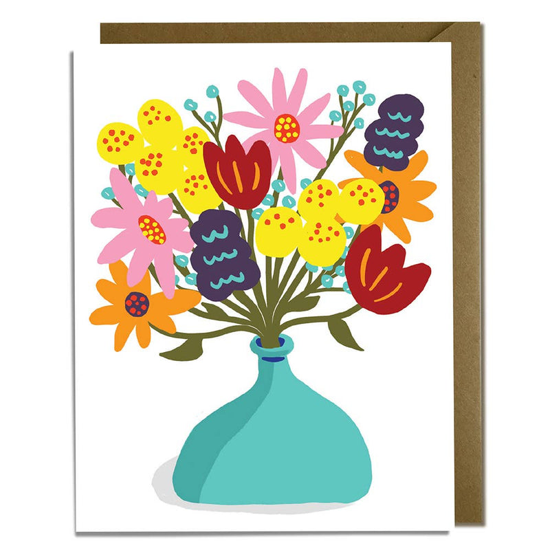 Vase & Flowers Blank Card