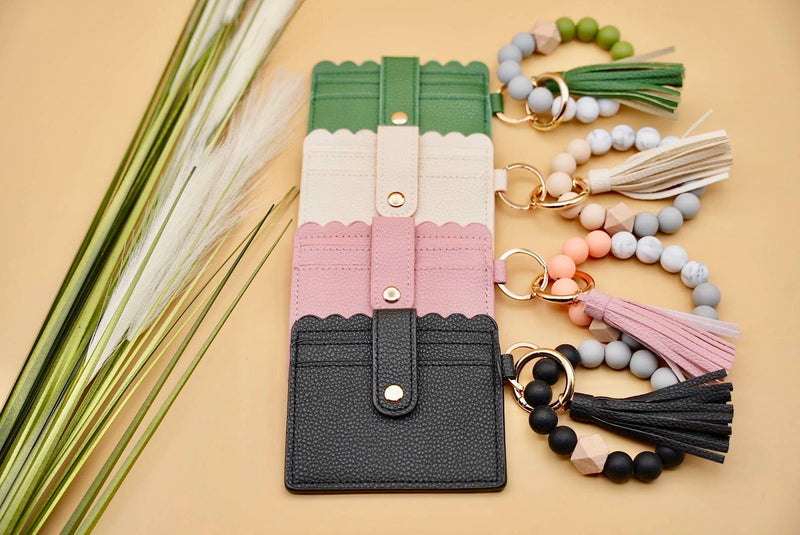 Leather Keychain Wallet with Wristlet