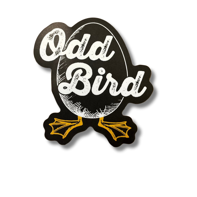 Odd Bird Egg Black & Yellow Sticker