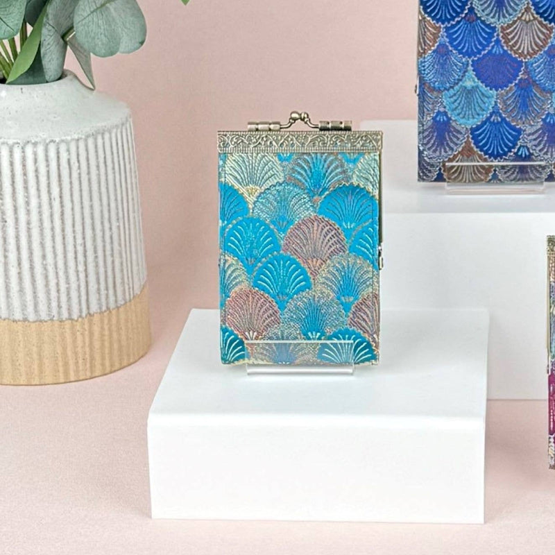 Small Shell Brocade RFID Card Holder