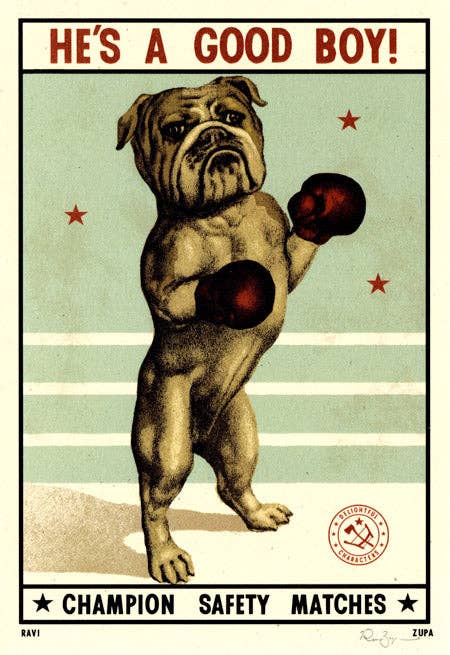 Good Boy Boxing Champion Print