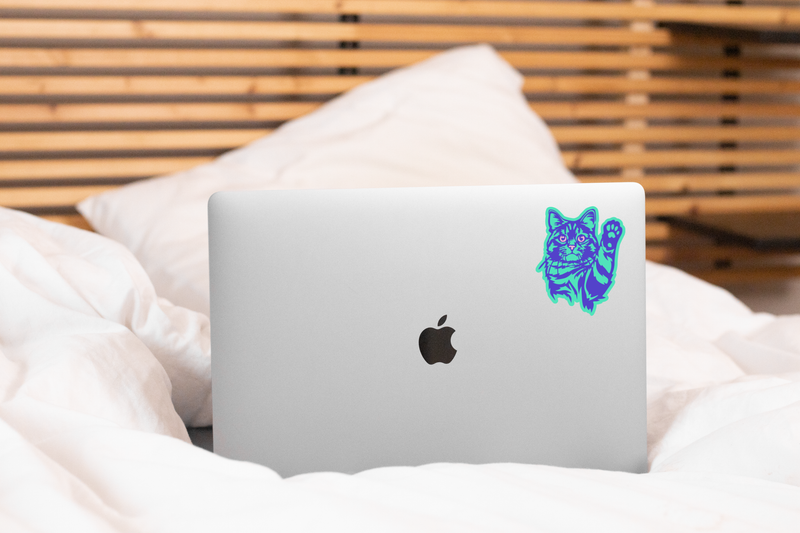 Blue 90s Cat Sticker
