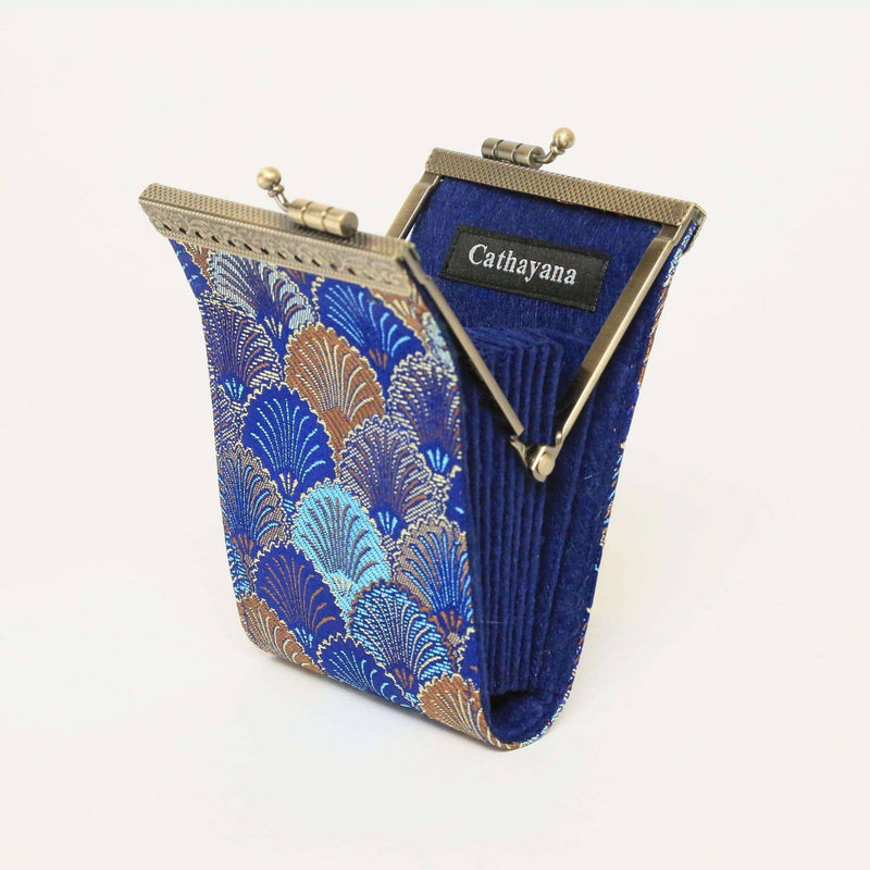 Small Shell Brocade RFID Card Holder