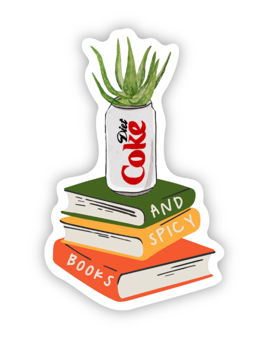 Diet Coke and Spicy Books Sticker