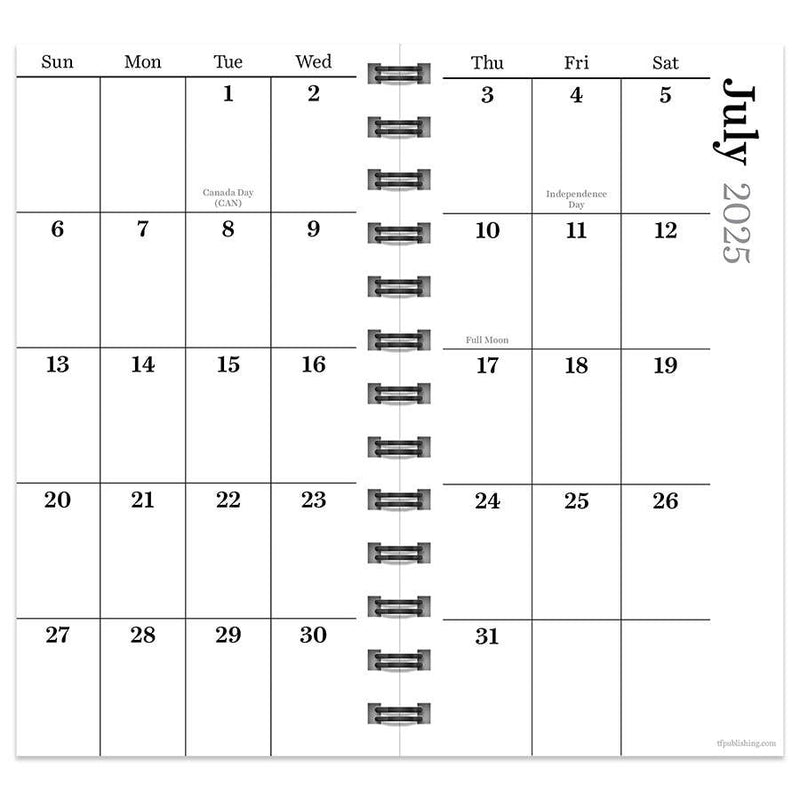 Small Weekly/Monthly Planner 2025-2026 - Grass Green