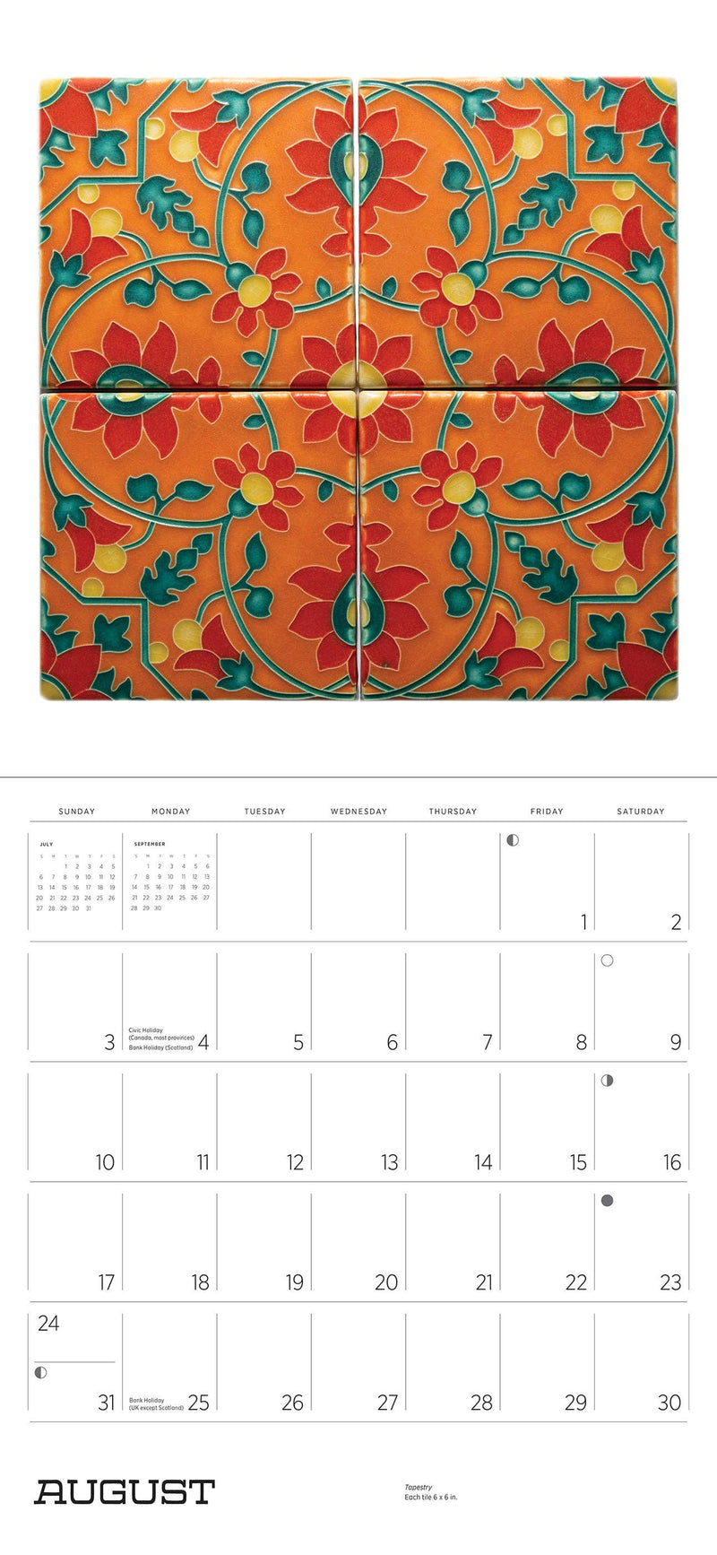 Arts & Crafts Tiles: Motawi Tileworks 2025 Wall Calendar