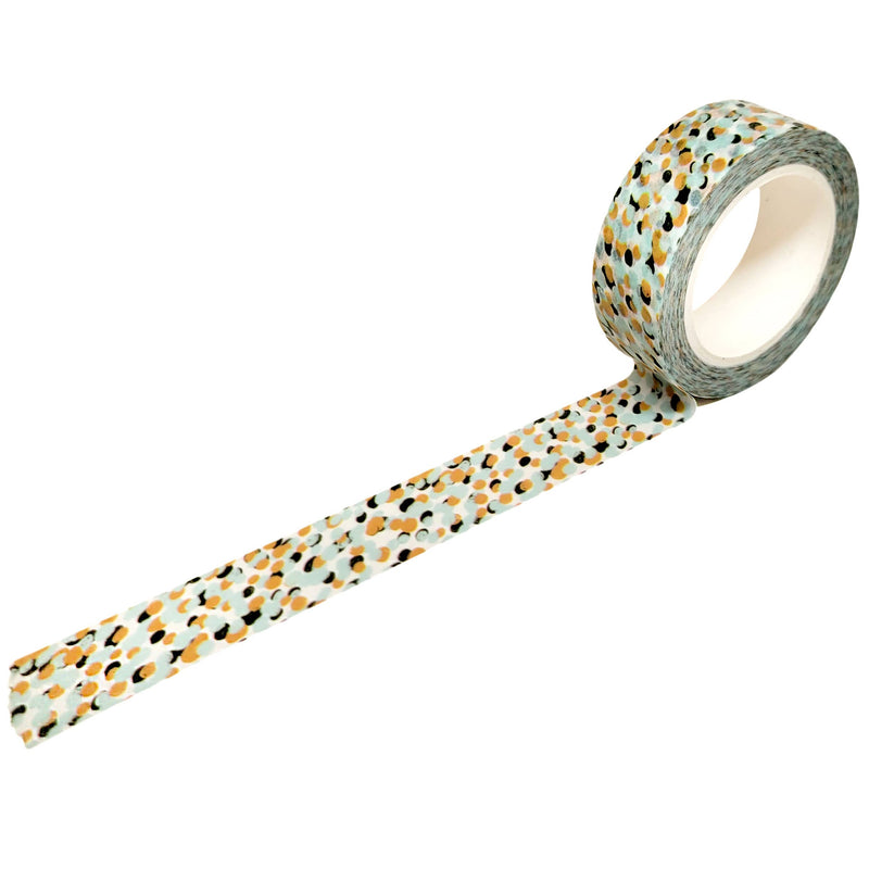 Confetti Dot Washi Tape - Aqua/Golden Yellow/Green