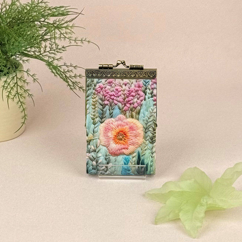 Digital Embroidery Floral Print RFID Card Holder