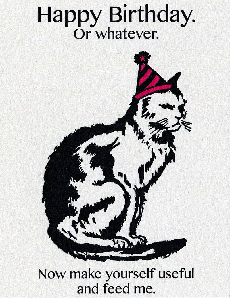 Cranky Cat Birthday Card