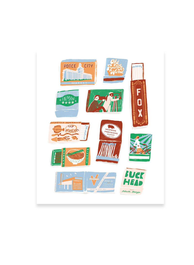 Atlanta Matchbook Art Print