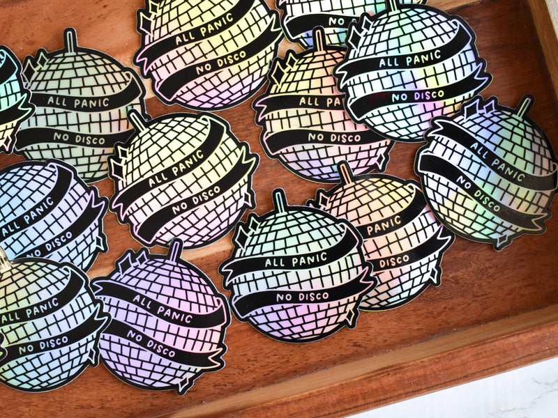 All Panic No Disco Holographic Sticker