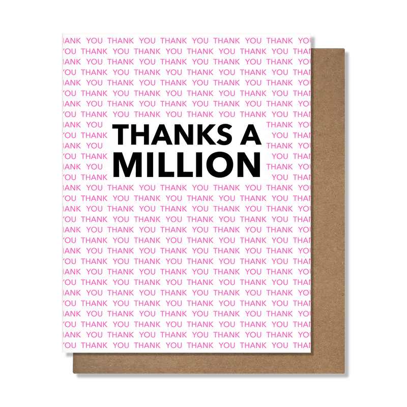 Thanks A Million Thank You Card