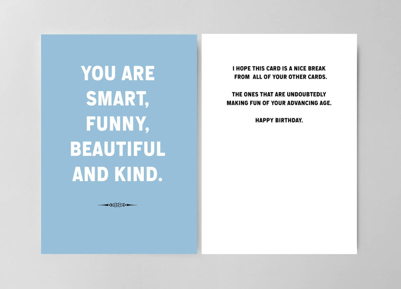 Smart Funny Beautiful Birthday Card