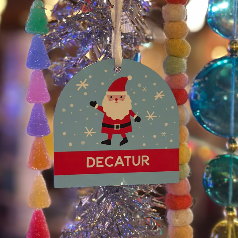 Santa Decatur Metal Holiday Ornament