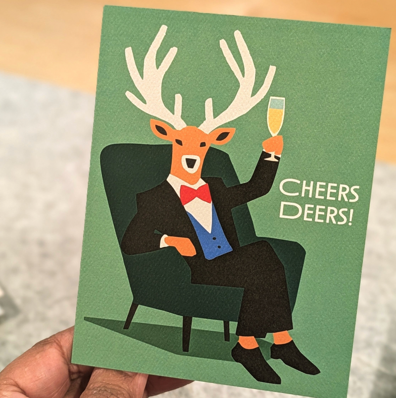 Cheers Deers! Christmas Card Set of 6