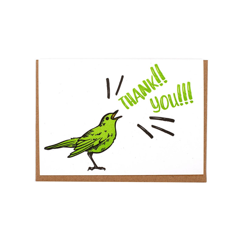 Green Birdie Thank You Card