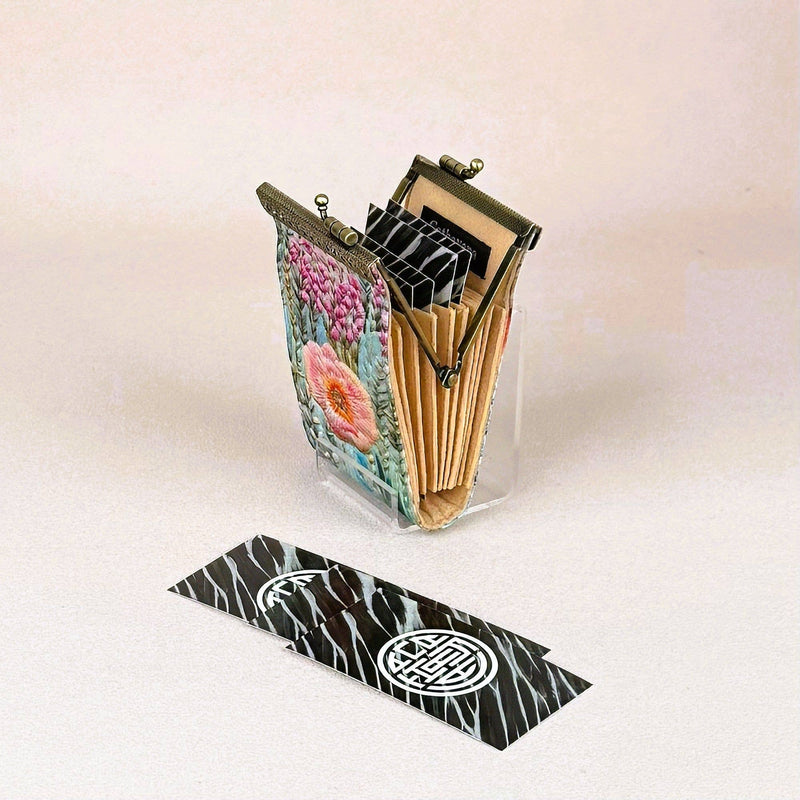 Digital Embroidery Floral Print RFID Card Holder