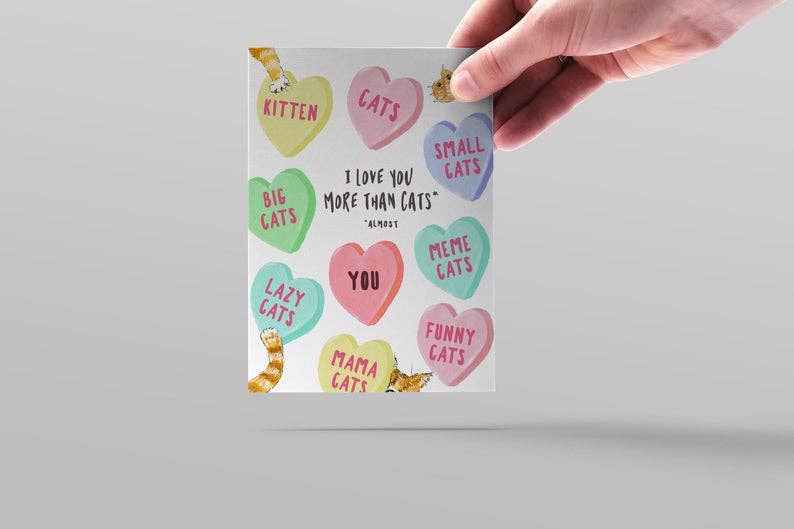 Love You More Than Cats Card