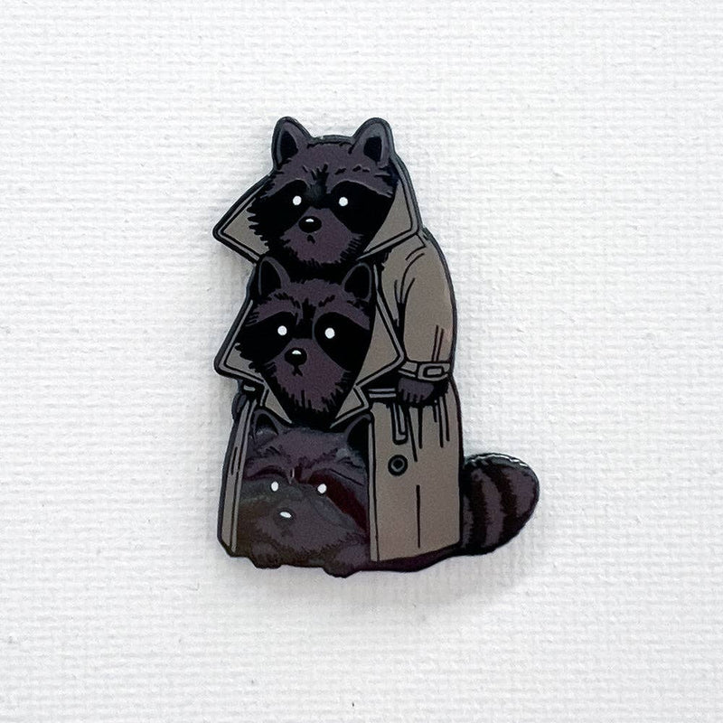 Raccoons In A Trenchcoat Pin