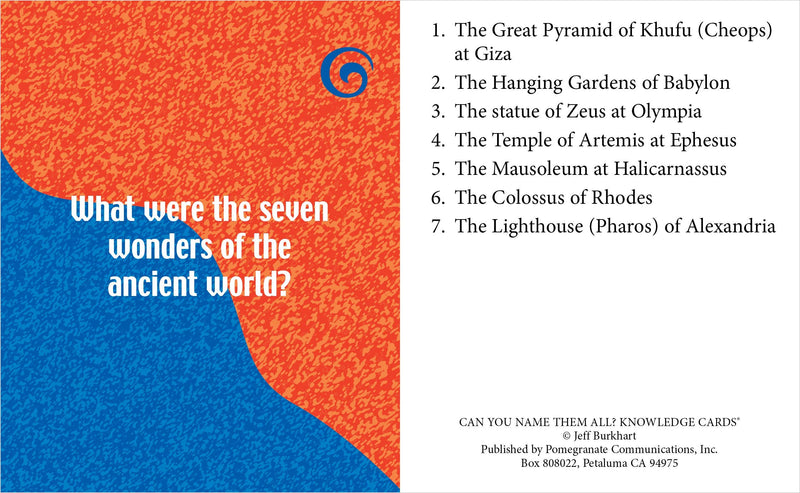 Can You Name Them All? Knowledge Cards
