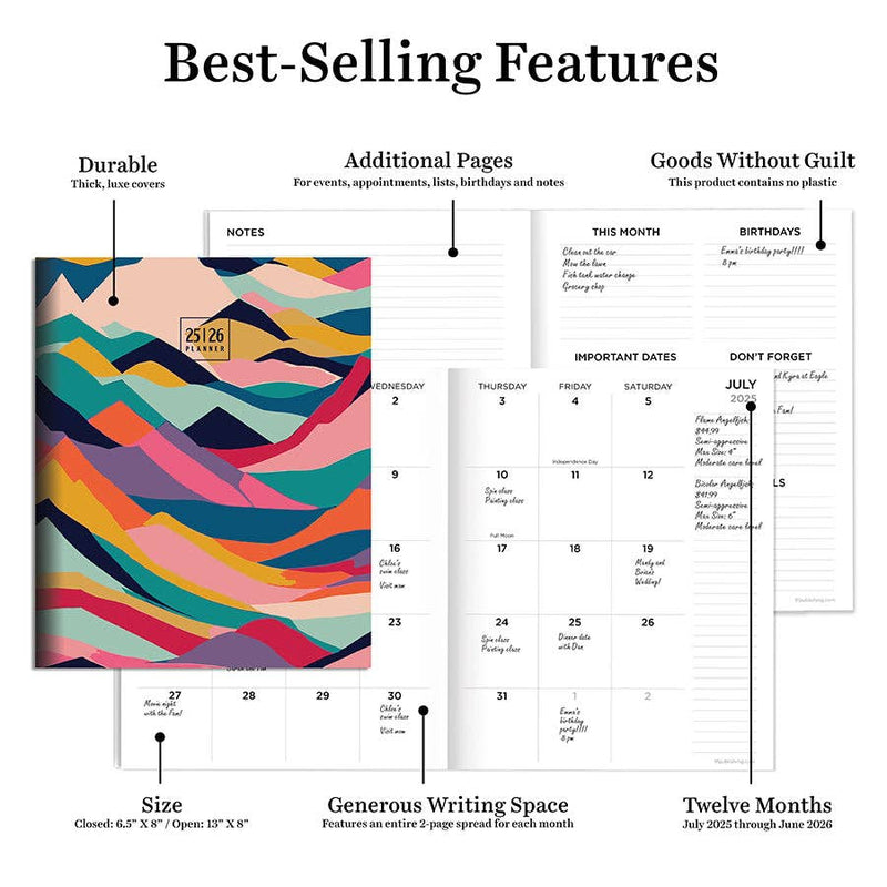 Medium Monthly Planner 2025-2026 - Peaks and Valleys