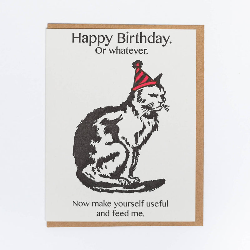 Cranky Cat Birthday Card