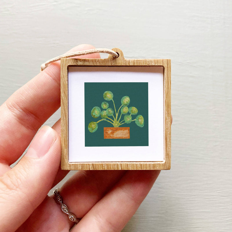 Mini 1" Pilea Peperomioides Houseplant Tiny Art Print