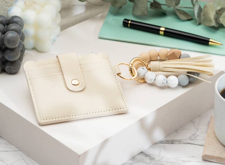 Leather Keychain Wallet with Wristlet