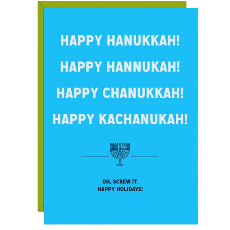 Happy Hanukkah/Chanukkah/Kachanukah Card