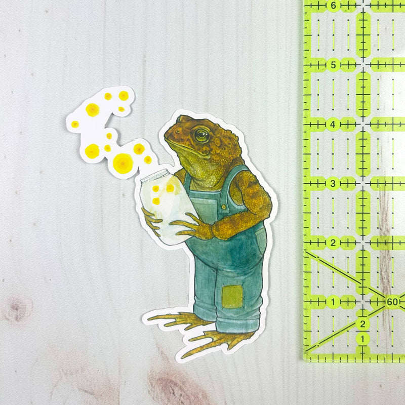 Toad with Firefly Jar Matte Sticker