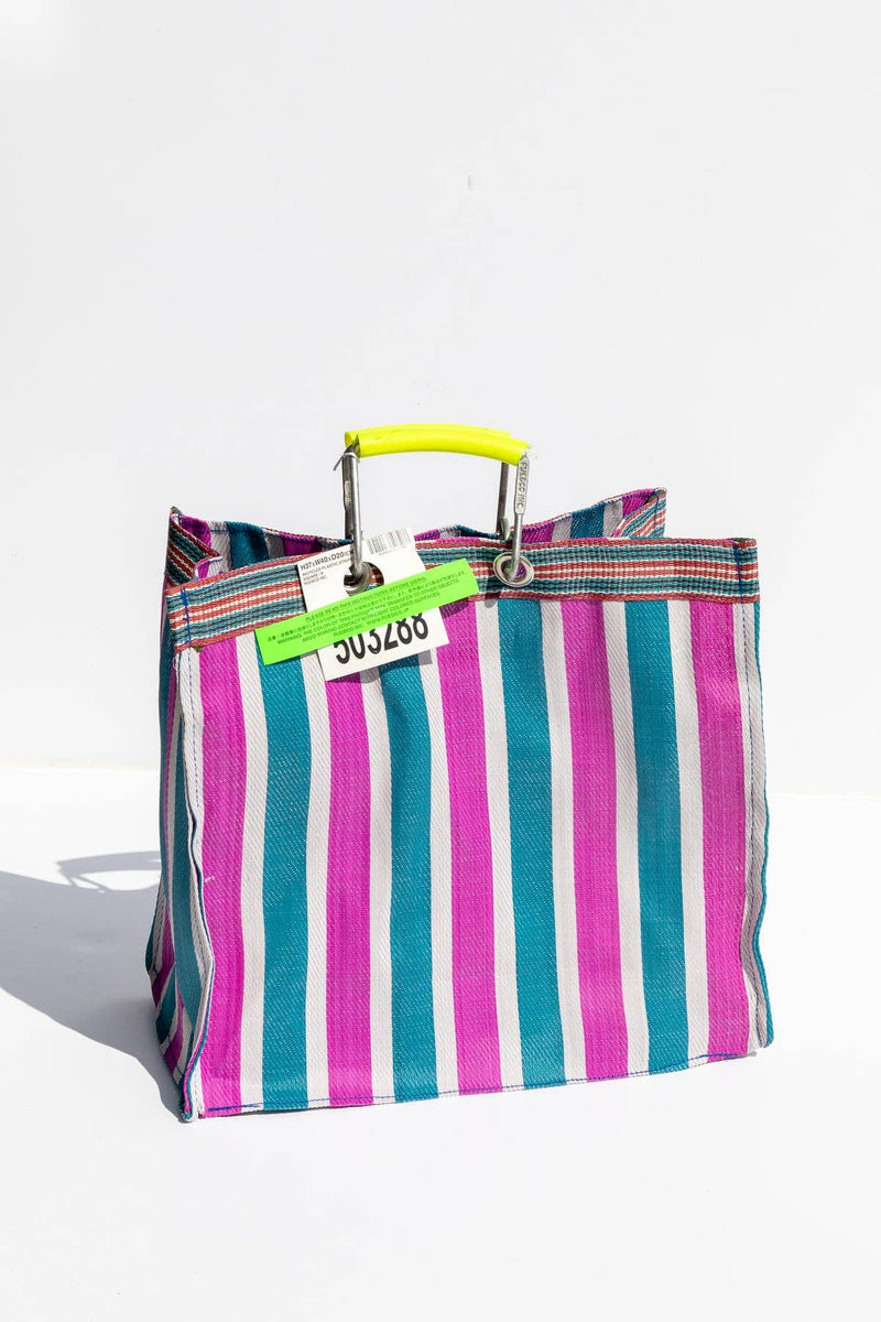 Square Recycled Plastic Bag - Striped