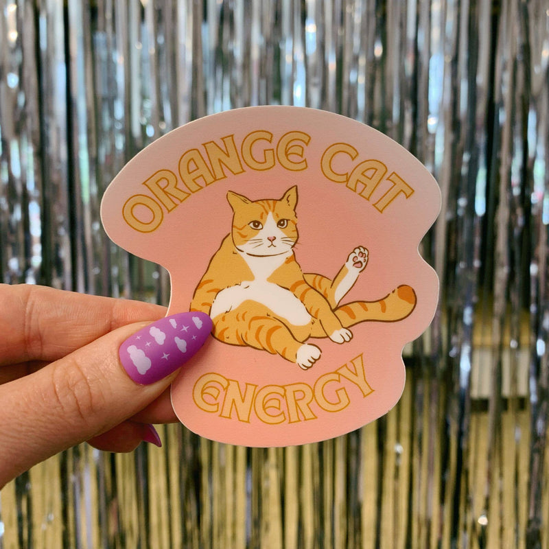 Orange Cat Energy Sticker