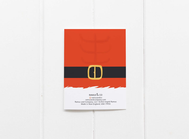 Santa Working Out Christmas Card