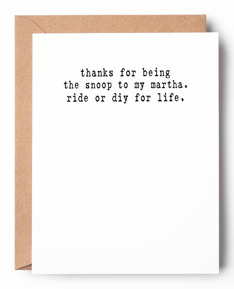 Snoop & Martha Ride or DIY Card