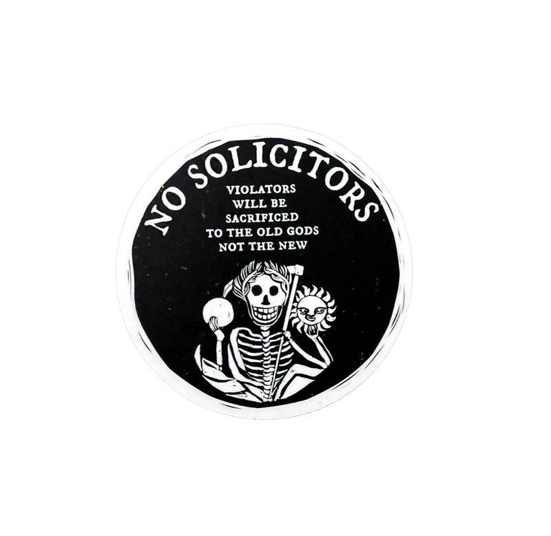No Solicitors Skeleton Sticker