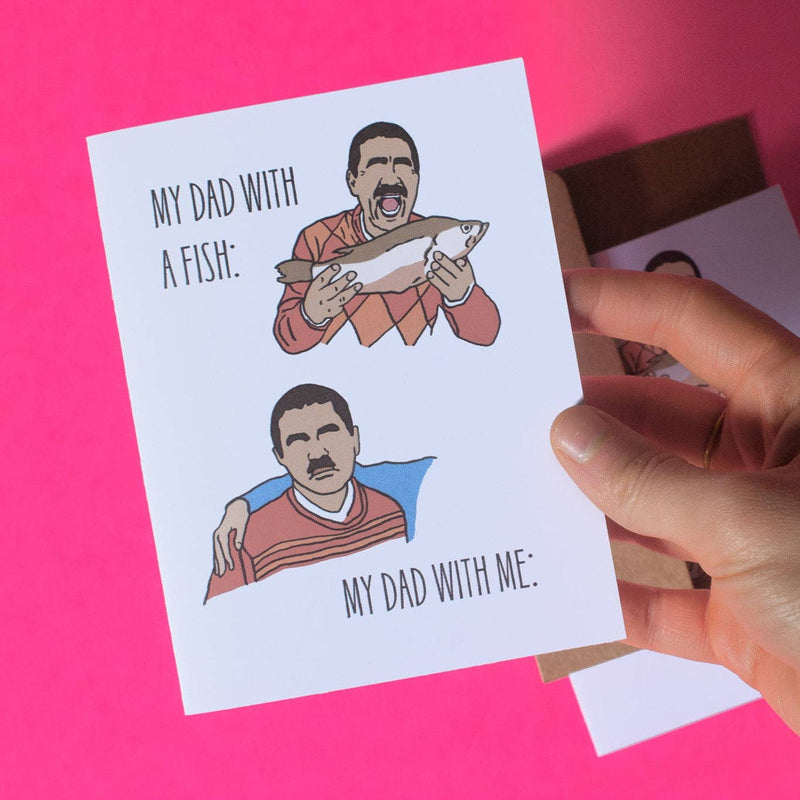 Dad With a Fish Greeting Card