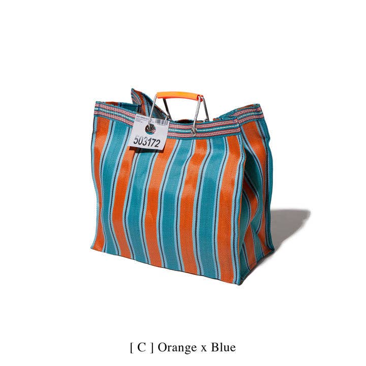 Square Recycled Plastic Bag - Striped