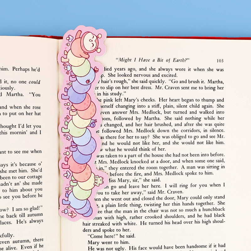 Cute Rainbow Caterpillar Bookmark