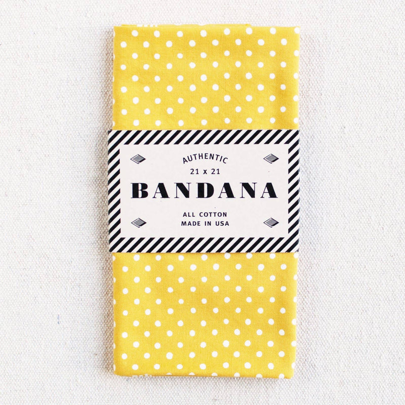 Golden Yellow Polka Dot Bandana