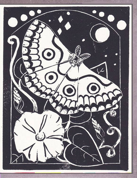 Moth Print Greeting Card