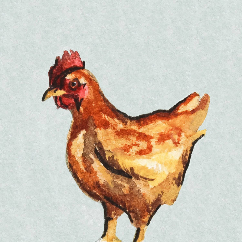 Mini 1" Chicken Tiny Watercolor Print