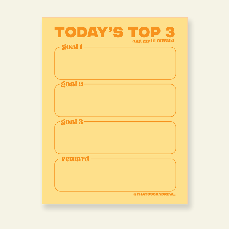 Top 3 Goals Notepad