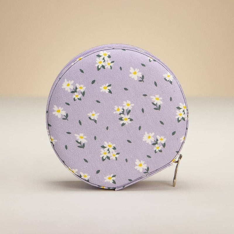 Flower Pattern Round Jewelry Box