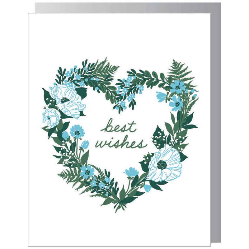 Floral Heart Wreath Card