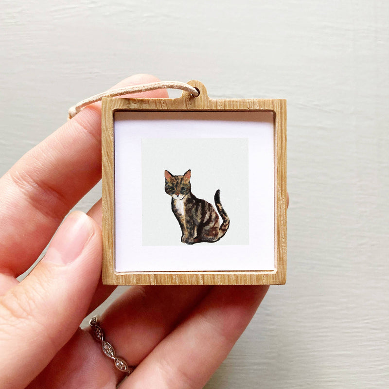 Mini 1" Kitten Tiny Watercolor Painting Art Print